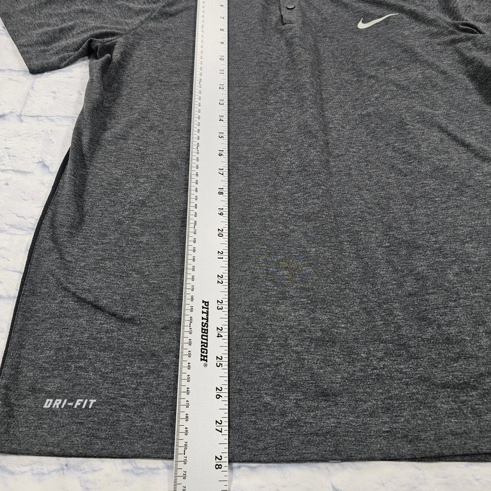 Nike Polo Shirt MEN M Gray Whistling Straits Dri-FIT Woods Collection 726187-032
